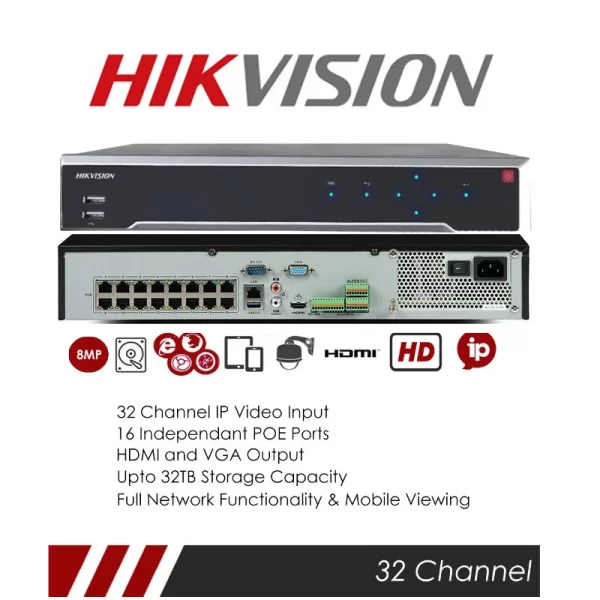 NVR 32 16 PORTS HIKVISION