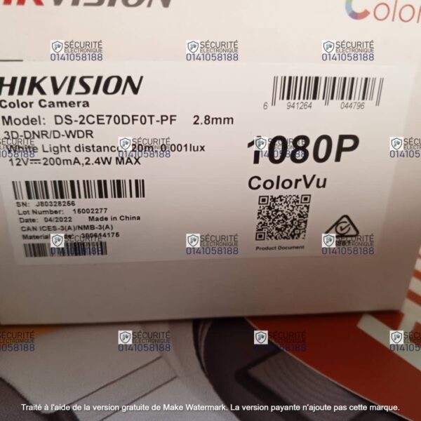 Caméra Colorvu 2mp Hikvision 20m