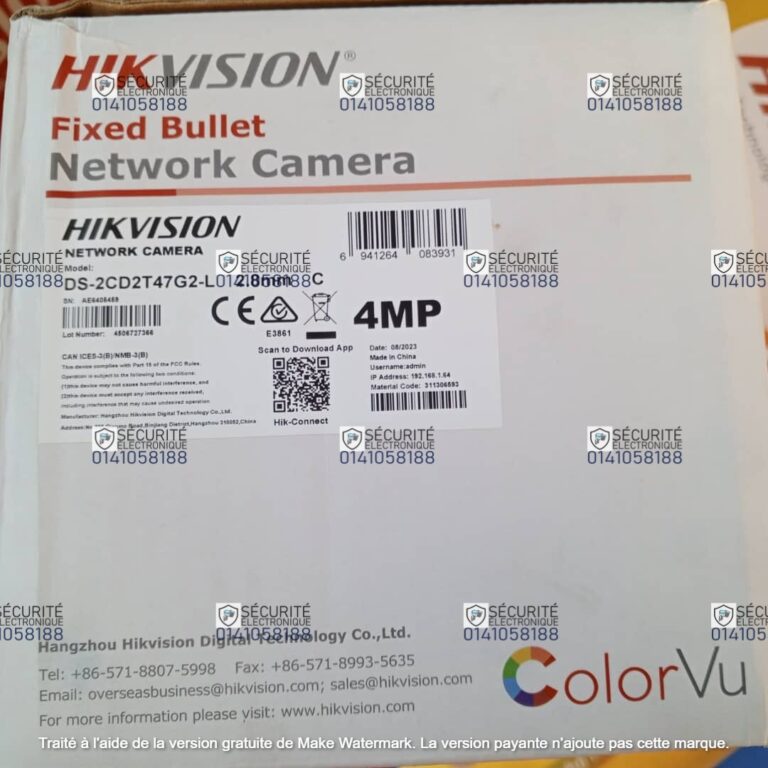 Caméra IP 4 mp motorisé varifocale ColorVu 60m