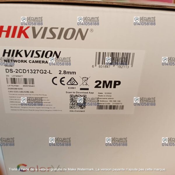 Caméra ip 2 mp Dôme hikvision 30m