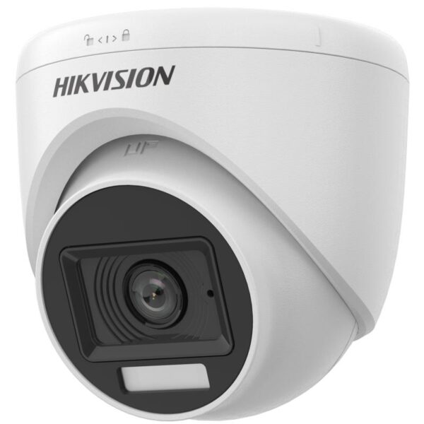 Caméra Hikvision DS-2CE76D0T-LPFS 2MP ColorVu Audio – Turret Smart Hybrid Light (Intérieur Extérieur)